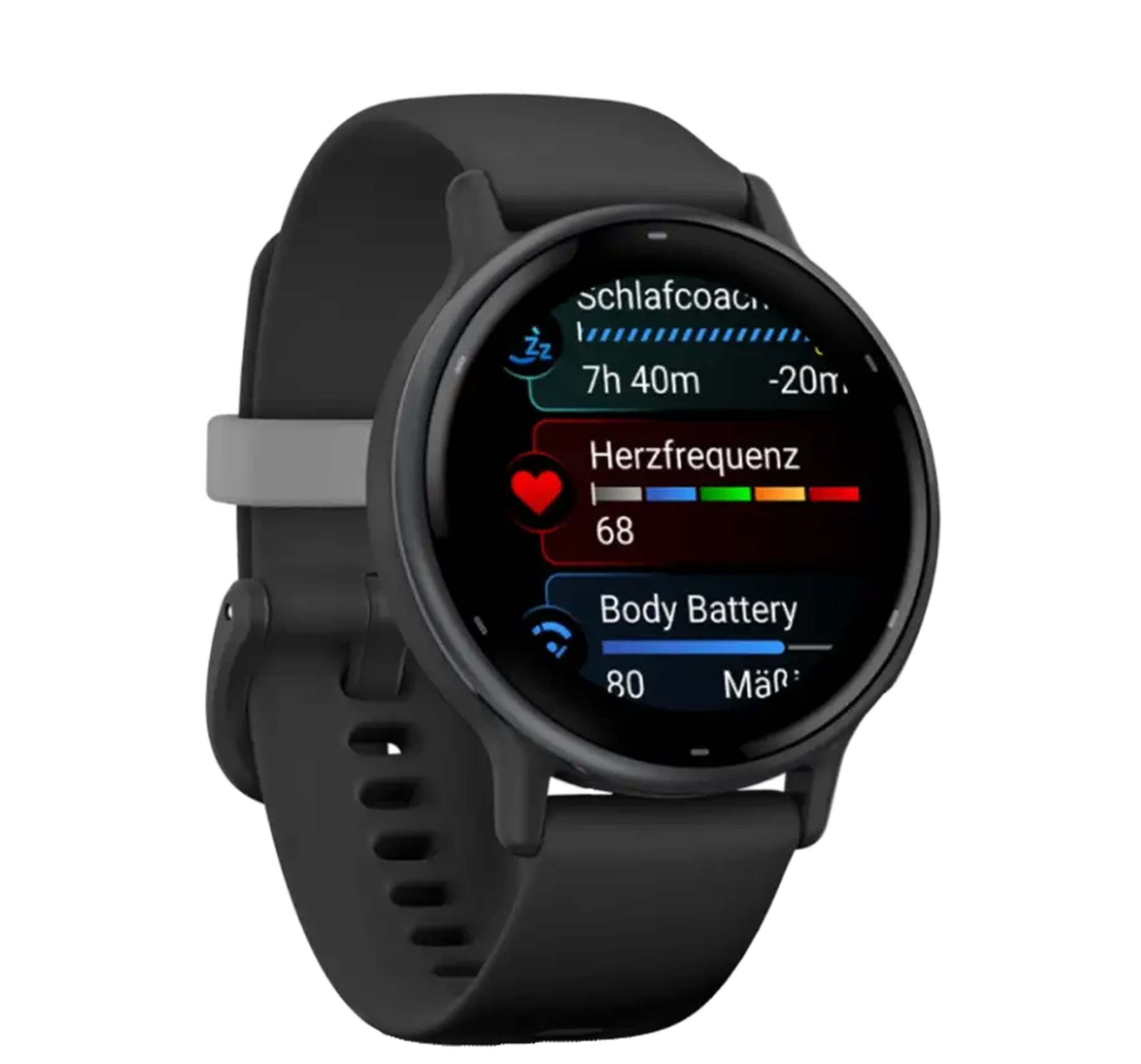 Garmin Vivoactive smartwatch displaying coobi metrics